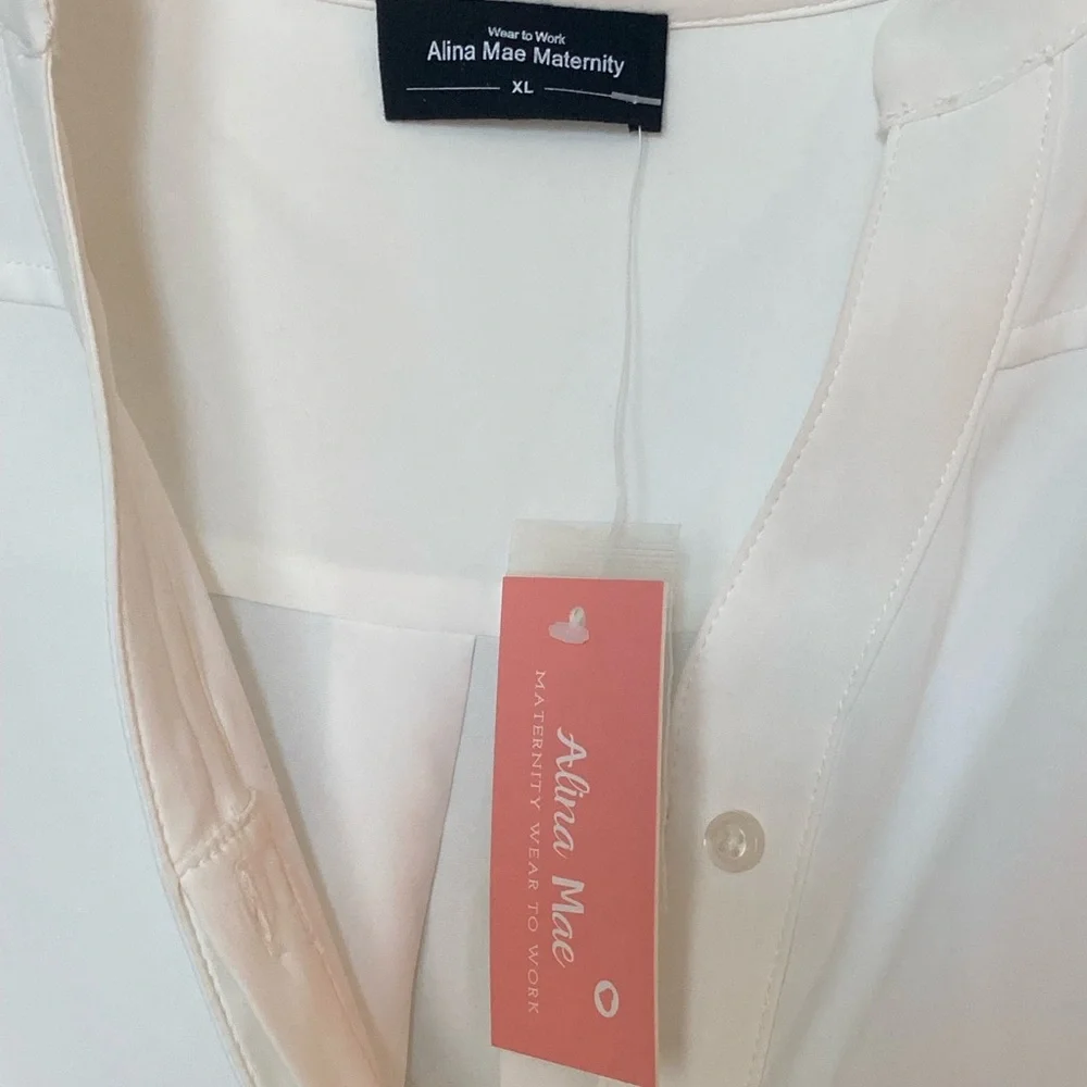 Alina Mae White Maternity Blouse - Picture 2 of 4